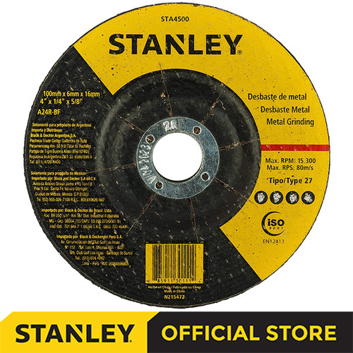 Stanley Metal Grinding Wheel / Batu Gerinda untuk Metal 100mm STA4500