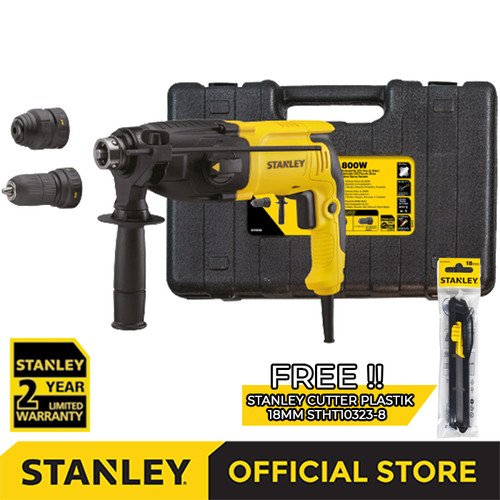 Stanley Rotary Hammer w/QCC / Bor Beton Listrik 800W SHR264KA