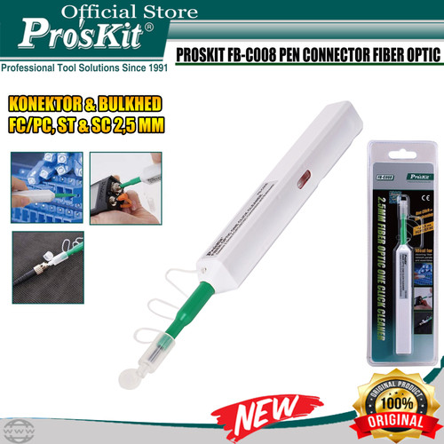 Proskit FB-C008 One Click Cleaner Pen Connector Fiber Optik 2.5mm ORI