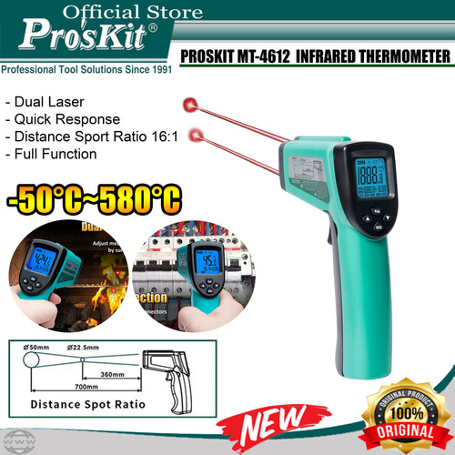 Infrared Thermometer Proskit MT-4612 Termometer Digital Dual Laser ORI