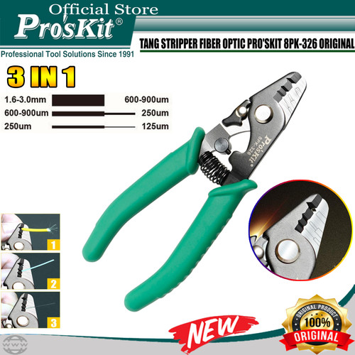 Pro'skit 8PK-326 Fiber Optic Stripper 3 IN 1 Pengupas Kabel FO Carbon