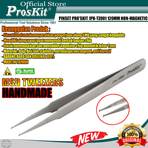 PINSET/ TWEEZERS PRO'SKIT 1PK-TZ001 120MM NON-MAGNETIC ORIGINAL