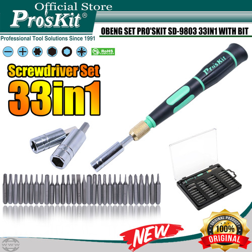 PROSKIT Obeng Set PRO'SKIT SD-9803 33IN1 With Bits ORIGINAL