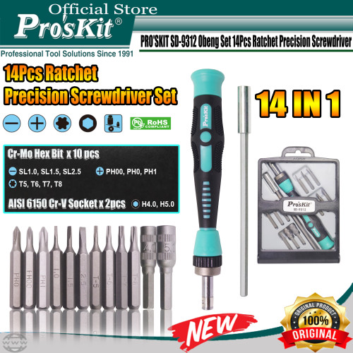 PROSKIT Obeng Set PRO'SKIT SD-9312 14IN1 RATCHET ORIGINAL