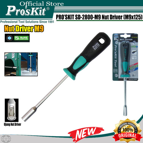 Obeng Nut Driver PRO'SKIT SD-2800-M9 9 X 125MM ORIGINAL