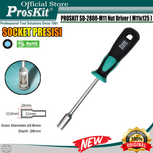 Obeng Nut Driver PRO'SKIT SD-2800-M10 10 X 125MM ORIGINAL