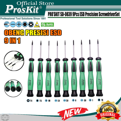 Obeng Set ESD PRO'SKIT SD-0839 9 IN 1 ORIGINAL