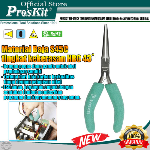 Tang Jepit Panjang PRO'SKIT PM-046CN Needle Nose Plier ORIGINAL