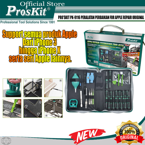 Electronic tool kit Set For All Apple iPhone 3 - X Proskit PK-9116 ORI