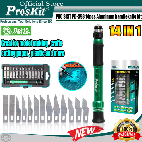 Pisau Ic Set PRO'SKIT PD-398 14pcs Aluminum handleknife kit ORIGINAL