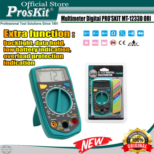 Proskit Multitester Digital Mini PRO'SKIT MT-1233D Multimeter ORIGINAl