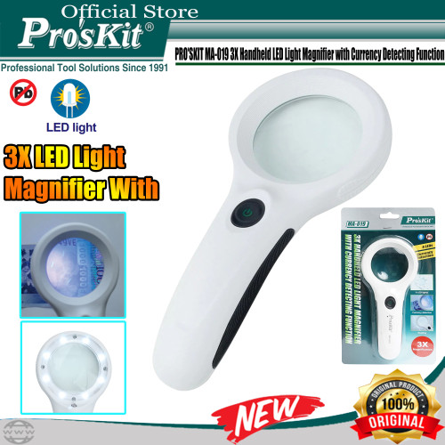 Kaca Pembesar PROSKIT MA-019 3X Handheld LED Light Magnifier ORIGINAL