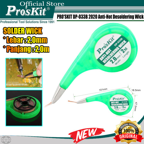 Solder Wick PRO'SKIT DP-033B 2020 Anti-Hot Desoldering Wick ORIGINAL