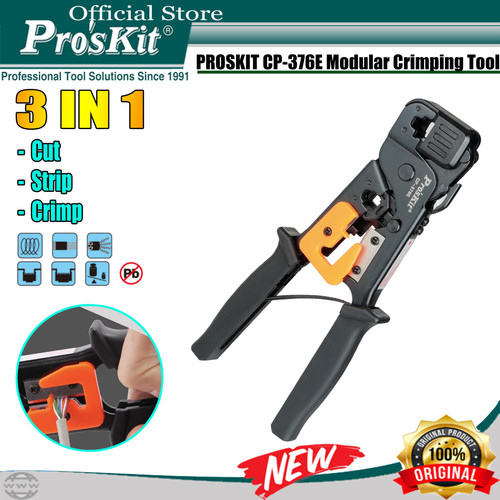 Tang Crimping RJ45 PROSKIT CP-376E Modular Crimping Tool ORI RJ11 RJ12