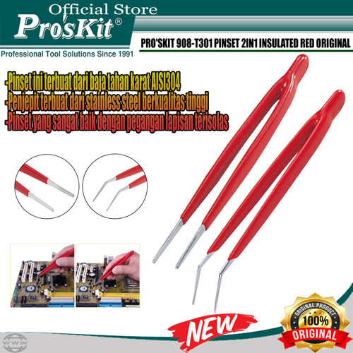 Pinset PRO'SKIT 908-T301 2IN1 Insulated Red ORIGINAL