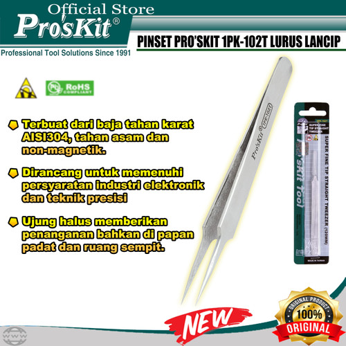 PINSET PRO'SKIT 1PK-102T 120MM LURUS LANCIP ORIGINAL Pinset Proskit