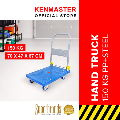 Kenmaster Hand Truck 150KG KM-150 PP+STEEL / Troli Lipat Dorong Biru