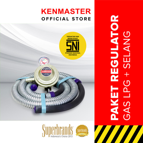 KENMASTER Paket Regulator KM-613 Meter + Selang Gas Protec PAKE034