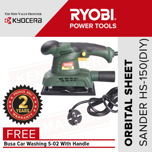 Ryobi Orbital Sander HS-150 Mesin Amplas 150W FREE Busa+FaceShield