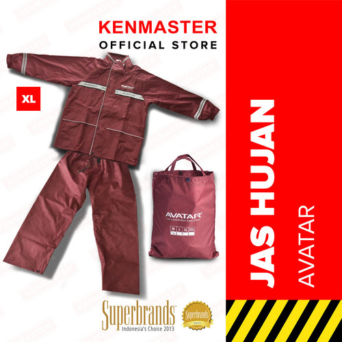 Jas Hujan Set - Jaket Celana AVATAR Merah - Ukuran XL