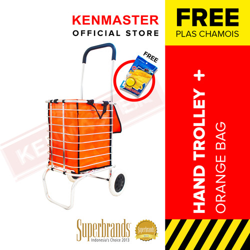 Hand Trolley Cart Alumunium Plus Bag Kt-3002 Orange - Tolli Serbaguna