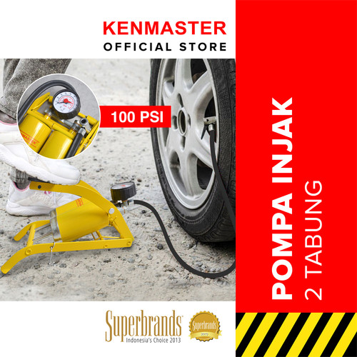 Kenmaster Pompa Injak 2 Tabung - Kuning