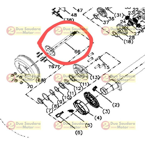 As Roda Belakang Kiri Viar Karya 300 cc / Rr Shaft Left Viar Karya