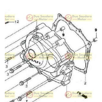 Cover Crankcase Mesin Kanan Viar Karya 150 cc Oil Cooler Old / Lama