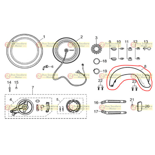 Spakbor Belakang Sepeda Listrik Viar UNO / Rear Fender Viar UNO