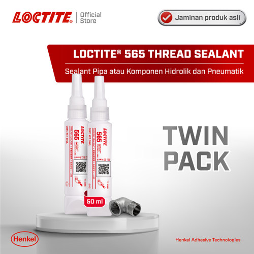 Henkel LOCTITE 565 Thread Sealant Lem Pipa Anti Bocor 50 ml TWIN PACK