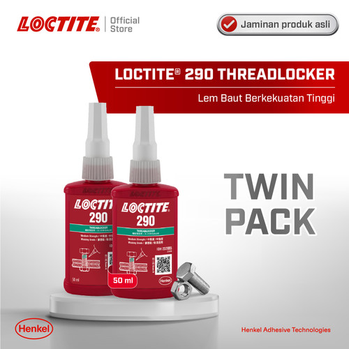 Henkel LOCTITE 290 Threadlocker Lem Baut Wicking Grade 50 ml Twin Pack