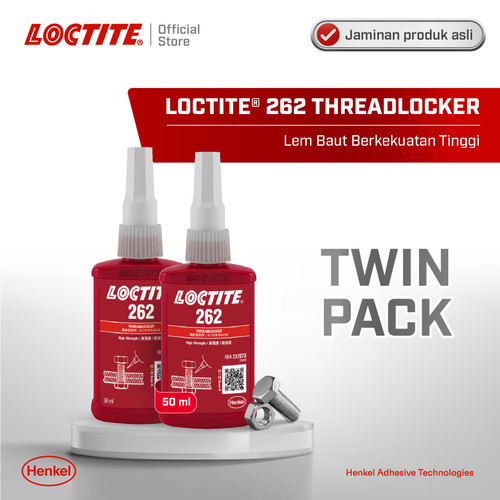 Henkel LOCTITE 262 Threadlocker Lem Baut 50 ml Twin Pack