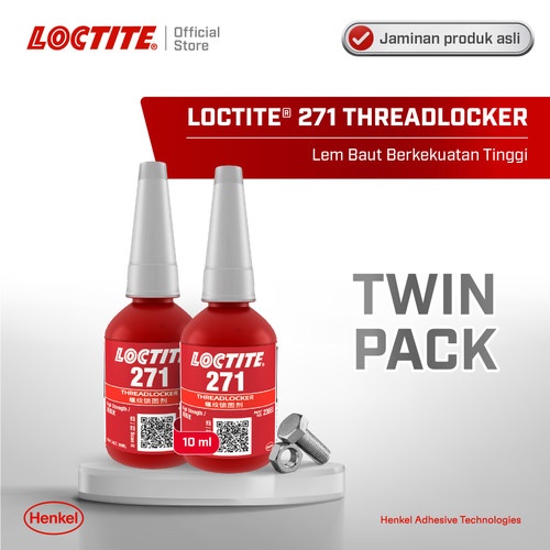 Henkel LOCTITE 271 THREADLOCKER Lem Baut 10 ml Twin Pack