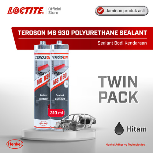 Henkel TEROSON MS 930 Polyurethane Sealant Kaca 310 ml HITAM Twin Pack