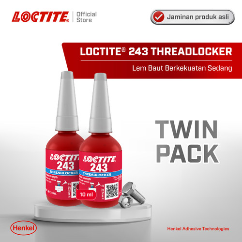 Henkel LOCTITE 243 THREADLOCKER Lem Baut 10 ml Twin Pack