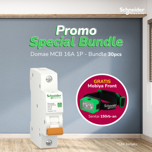 Bundle Schneider Electric MCB Domae 16A 1P (30pcs) +  Free Mobiya