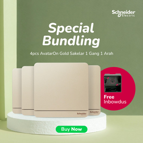 Bundle Schneider Electric Avataron Saklar Gold 1G 1A (free inbowdus)