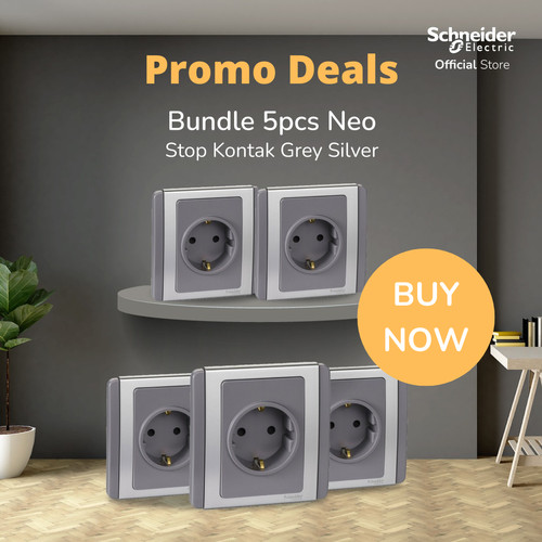 Bundle Schneider Neo Stop Kontak Grey Silver 5pcs