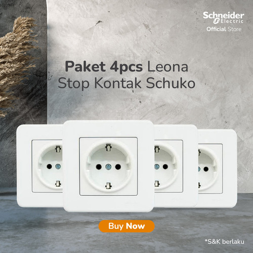 Bundle 4pcs - Schneider Electric Leona stop kontak schuko - LNA2900121