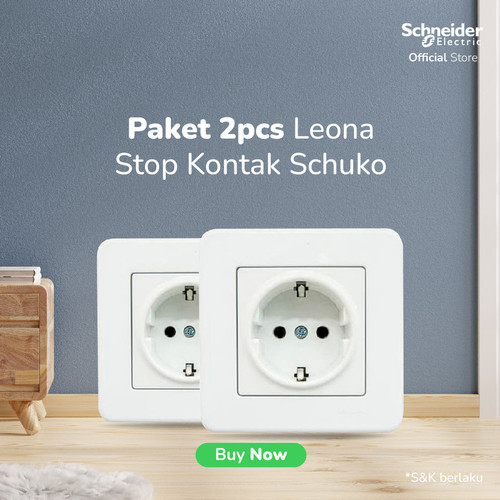 Bundle 2pcs - Schneider Electric Leona stop kontak schuko - LNA2900121