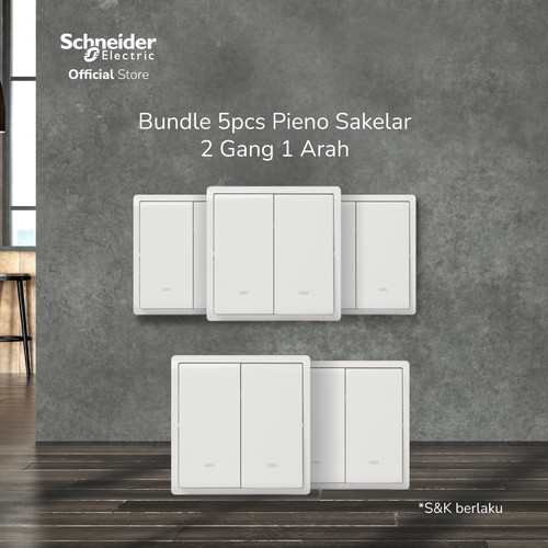 Schneider Electric Bundle Pieno Saklar 2G 1A White E8232L1F_WE_G3