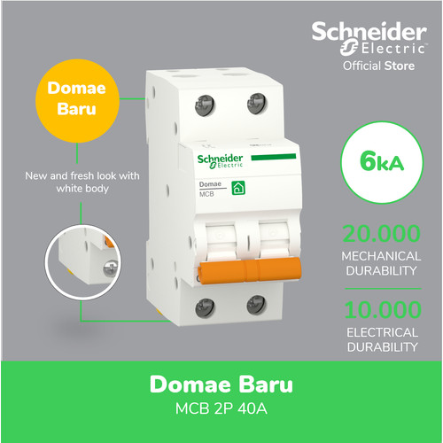 Schneider Electric NEW DOMAE MCB 40A 2P - DOMF01240