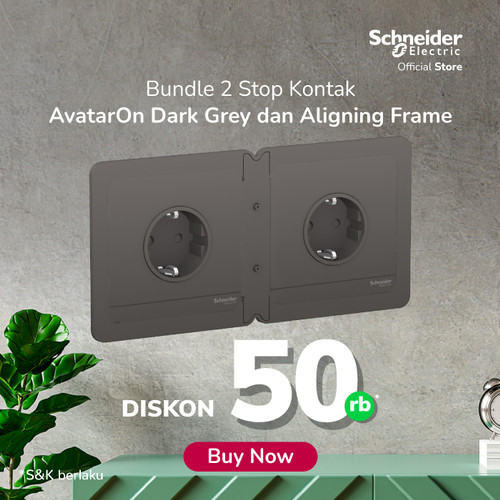 (Disc. 50rb) Bundle AvatarOn 2G Aligning & Stop Kontak Schuko Grey