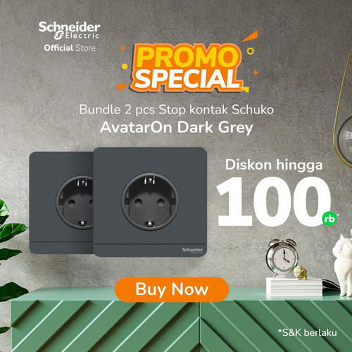 Bundle 2 pcs - AvatarOn Stop Kontak Schuko Dark Grey