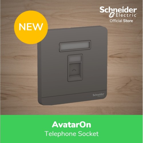 Schneider Electric AvatarOn Dark Grey Socket Telepon - E8331RJS4_DG