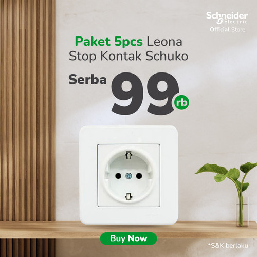 Bundle 5pcs - Schneider Electric Leona stop kontak schuko - LNA2900121