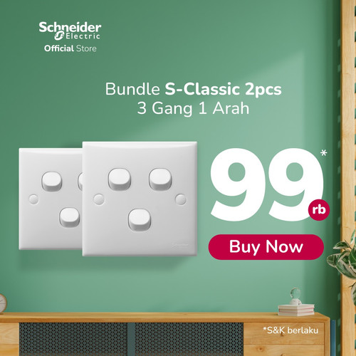 (Serba 99rb) Schneider Electric S-Classic Saklar 3G 1A