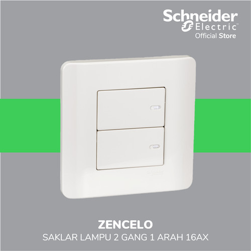 Schneider Electric ZENcelo Saklar Datar 2 Gang 1 Arah - E8432_1_WE_G3