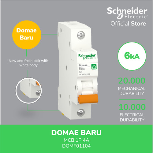 Schneider Electric NEW DOMAE MCB 4A 1P - DOMF01104