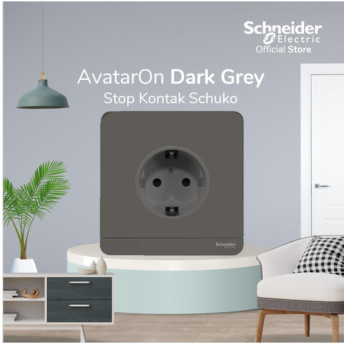 Schneider Electric AvatarOn Stop Kontak Schuko - Grey